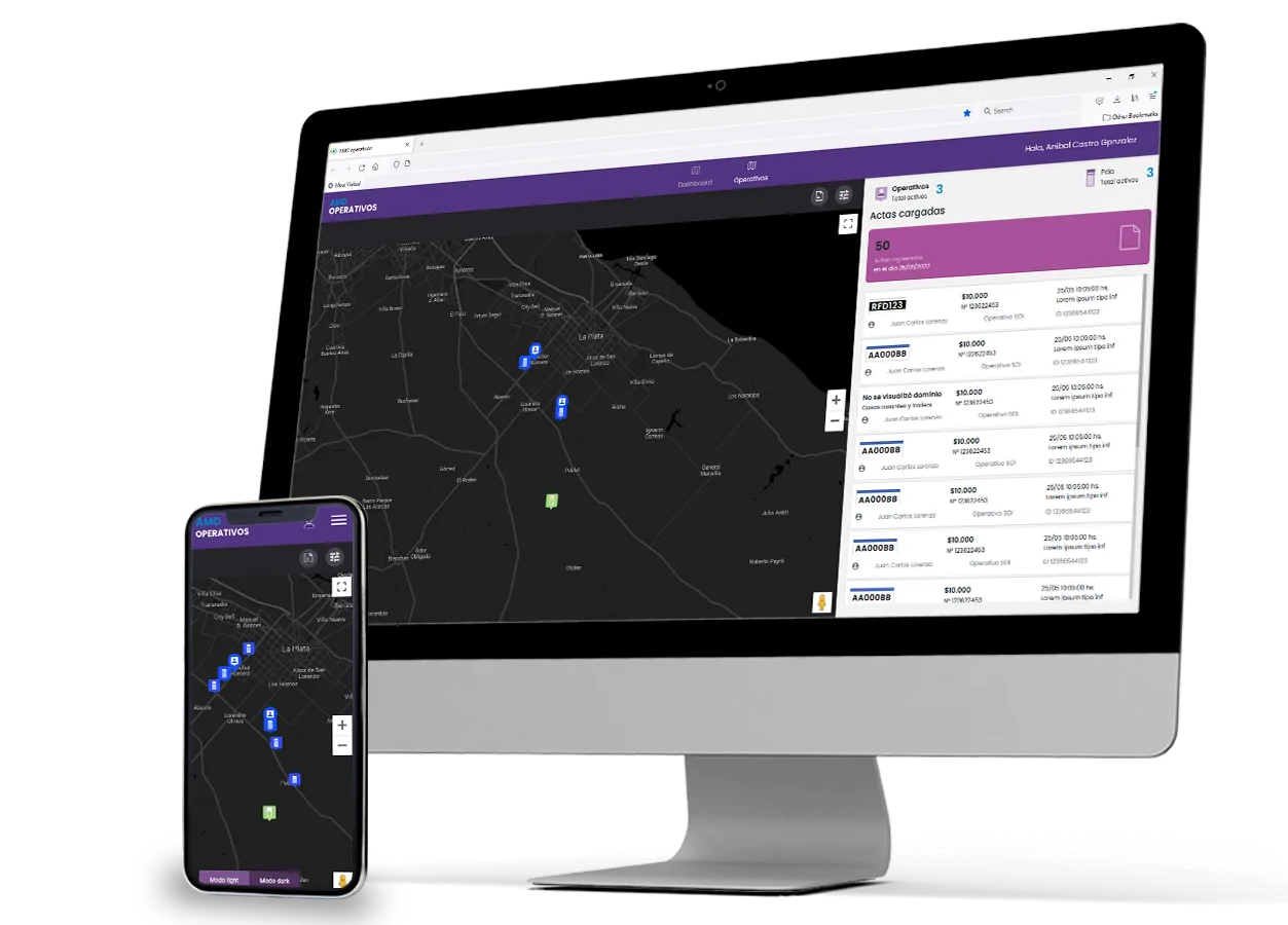 Dashboard operativos de infracciones Aplicacion PWA