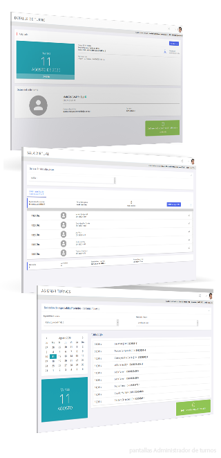 Administrador de turnos pantallas