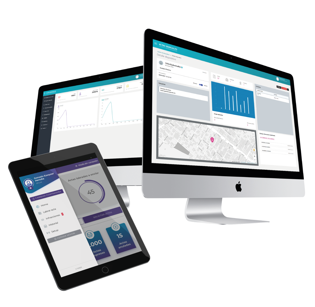 pantalla Sistema Actas Manuales